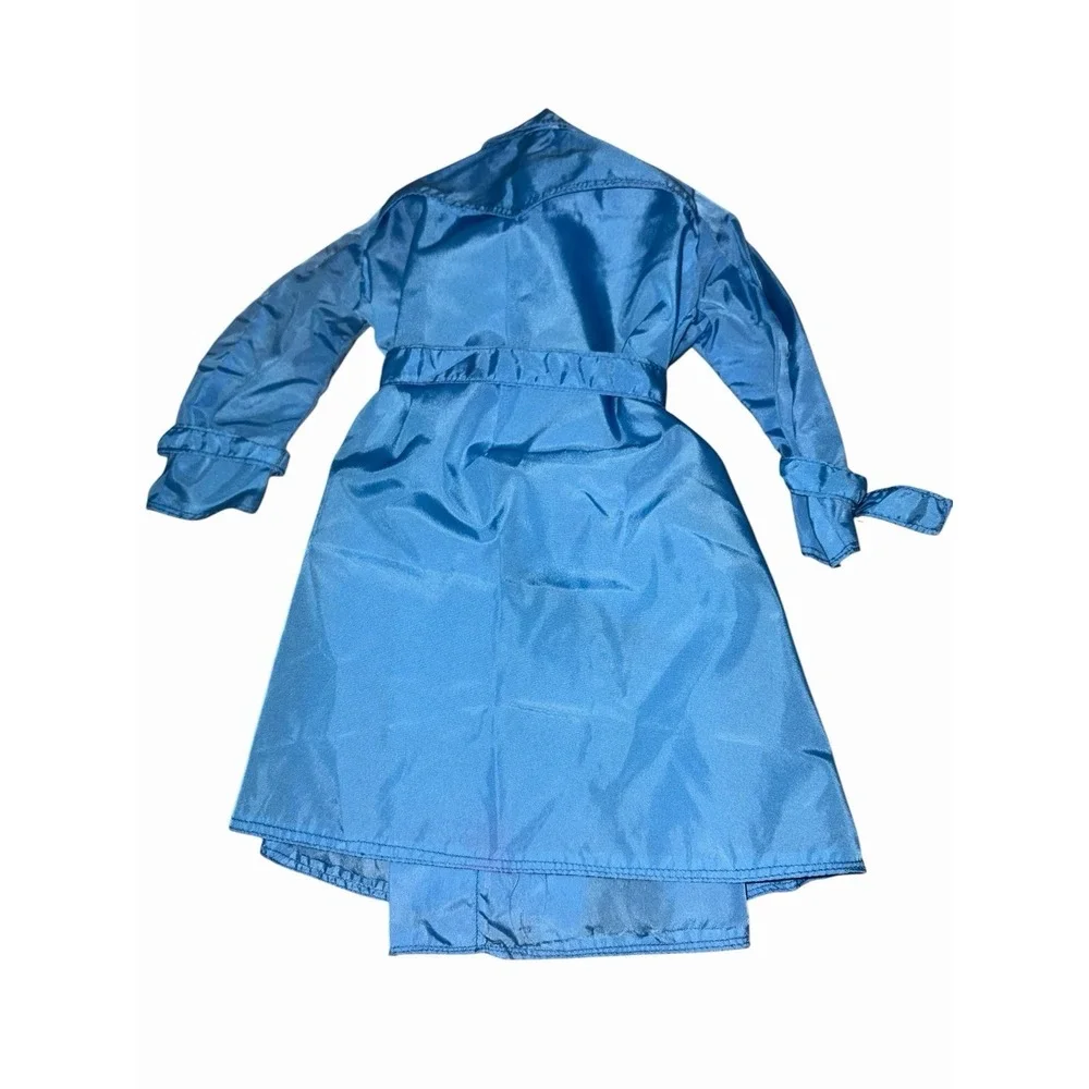 Vtg Light Blue Handmade Doll Rain Jacket  With Tie for 18